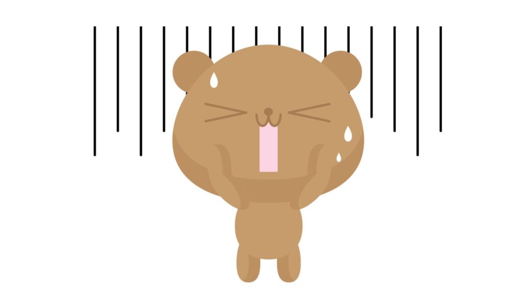 慌てる熊