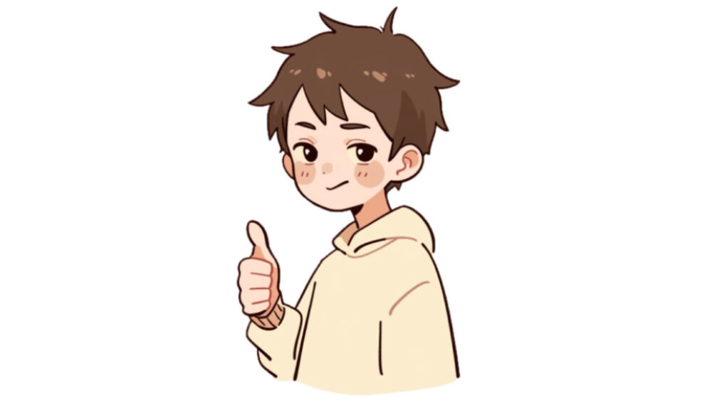 グッドポーズする男の子
