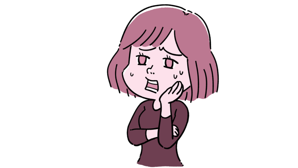 困り顔で焦っている女性